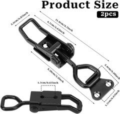 2 PCS Black Toggle Latch Clamp 300Lbs Heavy Duty Adjustable Pull Latch – Quick R