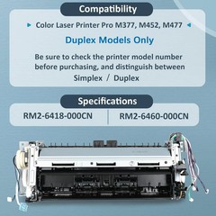 RM2-6460 RM2-6418 Fuser Assy for HP Laserjet M452 M454 M477 M479 Duplex 110V