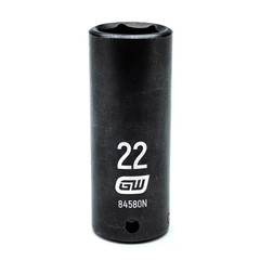 1/2 In. Drive 6 Point Metric Deep Impact Socket 22 Mm