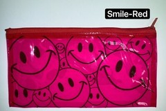 12 PCS 4-Color Smiley Pencil Pen Case Zipper Pouch Cosmetic Bag Waterproof, 1411