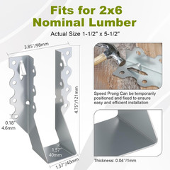 25 Pcs 2X6 Joist Hangers for Wood, 20 Gauge Galvanized Face Mount Joist Hanger,