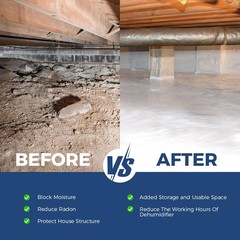 ALORAIR 1200sq.ft 6mil 12’x100′ Reinforced Vapor Barrier in Crawlspace