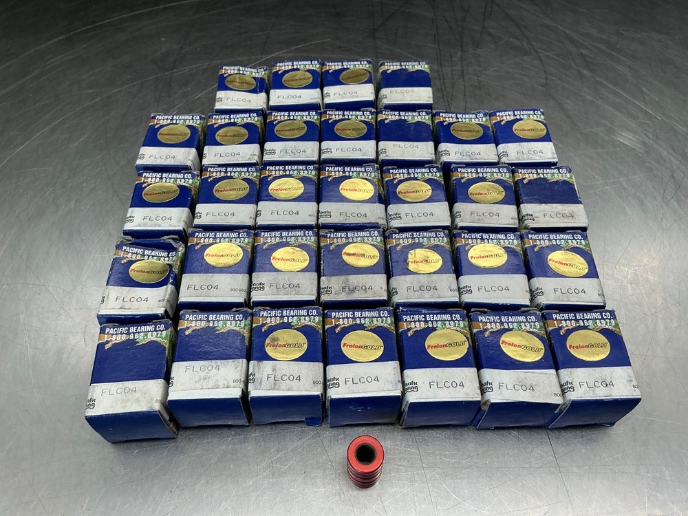 (32) Pacific Bearing FLC04 Linear Plain Bearing – FLC Series, 0.2500 in Shaft