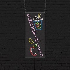 Smoothies Sign for Business Displays | LED Flex Neon | 13″W x 32″H x 1″D