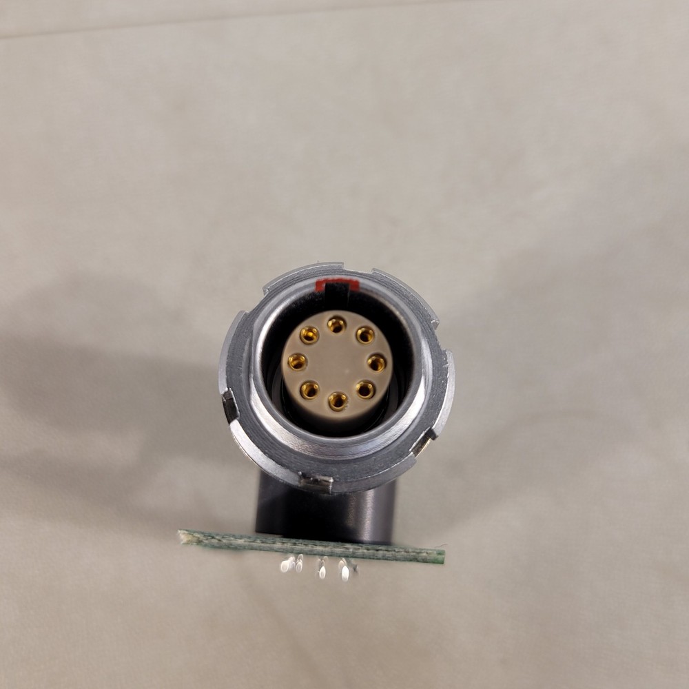 Lemo ECG.2B Right Angle Mount 8-pin Connector Soldered On PCB