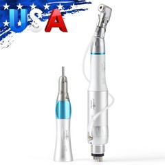 Dental Straight Latch Contra angle handpiece Air motor External Water Spray 2/4H
