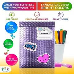 25 Purple METALLIC Poly Bubble 6.5 x 10.5 Mailers Mailing Padded Envelopes