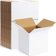 10 Pack 6x6x6 Inch Small Shipping Boxes White Corrugated Cardboard Boxes Mail…