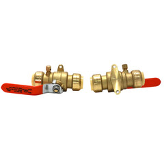 1) 3/4″ PUSH FIT BALL VALVE WITH DRAIN AND DROP EAR, LEAD FREE