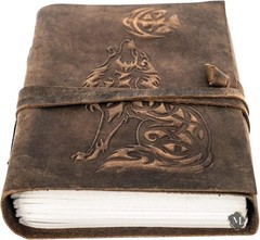 Wolf Leather Journal Lined Pages 5×7 Handmade Diary 200 Pages B1G1 Free