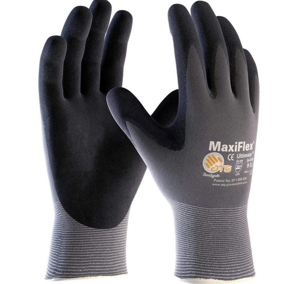 34-844 MaxiFlex Nitrile Grip Foam Dotted Palm Coated PROTECTIVE WORK GLOVES SMAL