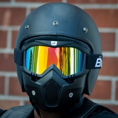 Birdz Eyewear Skylark Motorcycle Goggles Face Mask Black Frames Red Mirror Lens
