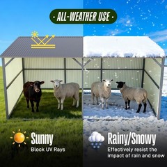 New 20×12 Ft Metal Livestock Shelter Run-in Shed for Cattle Horse Goat Free Ship