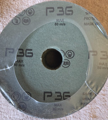 CGW Abrasives 48012 Fiber Discs-Aluminum Oxide-Size 4-1/2 x 7/8-Grit 36, 25/BOX
