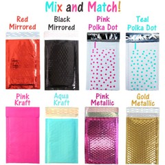4×8″ CHOOSE! Pink,Teal, Gold, Poly Bubble Mailers, Padded Envelope Shipping NEW!