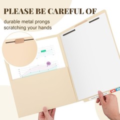 24 PCS Large Classification Folders Pocket Manila Pressboard File 9.5×11 In