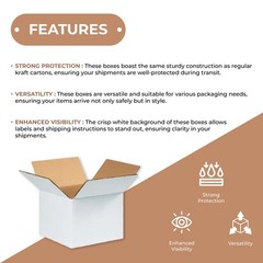 18 x 12 x 8″ White Corrugated Boxes 25 Boxes ECT-32 Shipping/Mailing Boxes