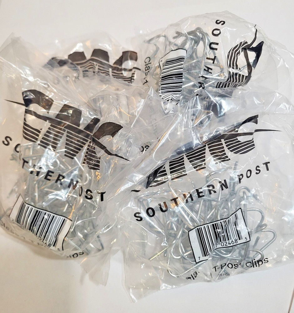 100 Clips CMC Southern T-Post Fence Clips 4 x 25-pack Class 1 – Galvanized USA