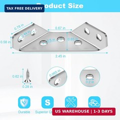12-Pack Premium Stainless Steel Corner Brackets for Wood Frame, Universal Metal