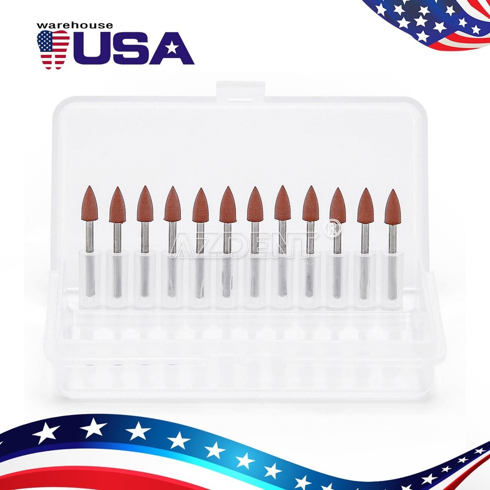 12pcs AZDENT Dental Brownie Polisher Friction Grip 0413 FG Mini Points FG 1.6mm