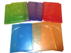 Memorex 7MM Slim 5-Color DVD Cases – 22 pack – Red Blue Purple Green Orange