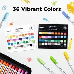 Acrylic Paint Markers Refillable 36 Colors Acrylic Markers High Opacity Paint