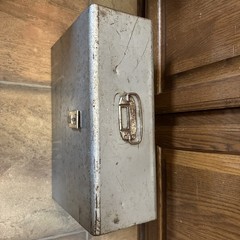 Vintage Metal File Box Curmanco USA 12×5.5×10 Gray Steel Metal Latch Worn Sturdy