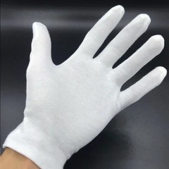 1-10 Pairs White Cotton Gloves Full Finger Waiter Driver Work Jewelry Formal