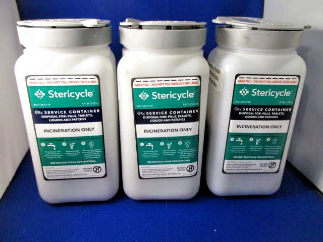 Stericycle Service Container 866-338-5120 Set of 3 NEW For Waste Disp Free Ship!