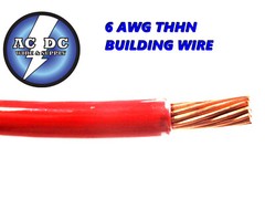 THHN 6 AWG GAUGE RED NYLON PVC STRANDED COPPER BUILDING WIRE 150′