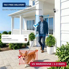 1080P Wireless Security Camera Outdoor, Battery Powered, AI Human Detection, Col