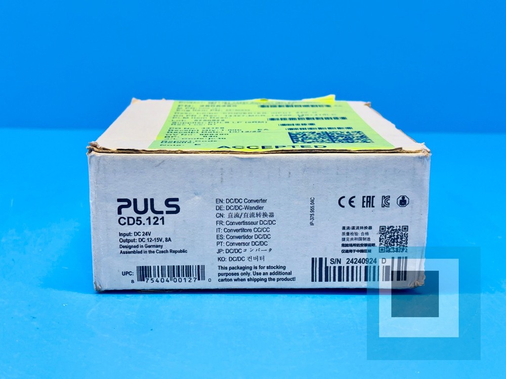 Puls CD5.121 DC/DC Converter Input: DC 24V, Output: DC 12-15V, 8A – NEW IN BOX