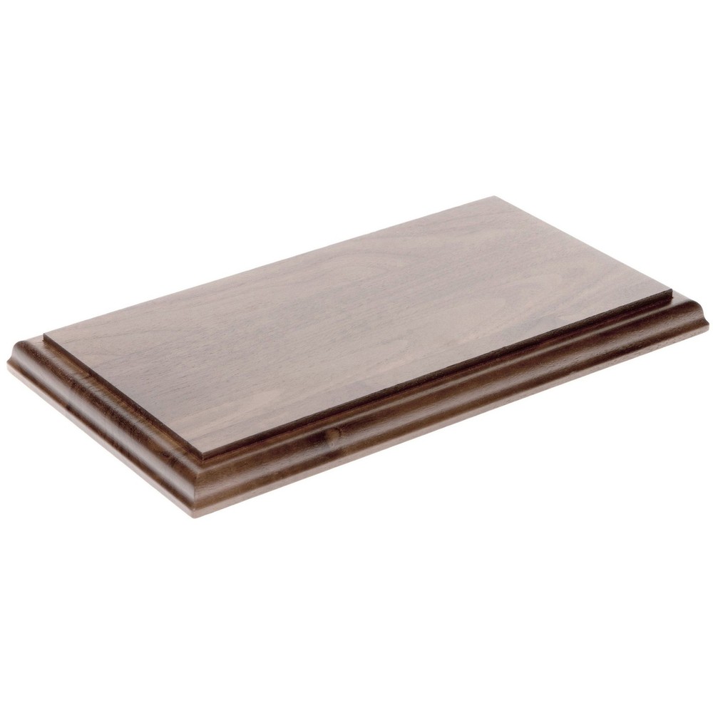 Plymor Solid Walnut Rectangular Wood Display Base, 9.75″ W x 4.5″ D x 0.75″ H