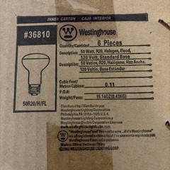 NOS Westinghouse 6 Pack 50w Light Bulbs R-20 Halogen Flood 50R20/H/FL #36810