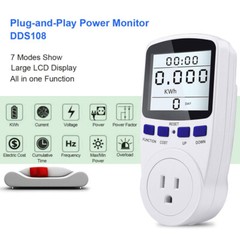 Electricity Usage Monitor Plug Power Watt Voltage Amps Meter Energy Saving 8Mode