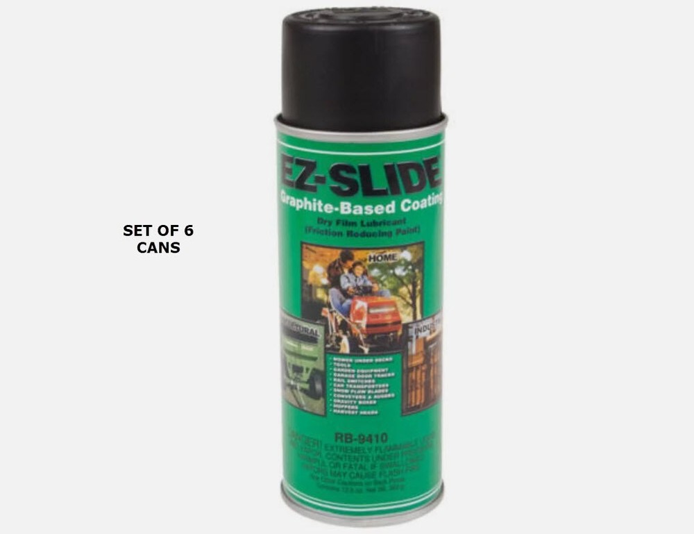 Set of 6 EZ Slide Graphite Aerosol Spray 12.80 oz Lubricating Paint 9512 Series