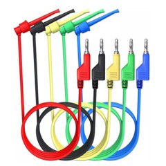 5/10/15PC 4mm 3.3FT Stackable Banana Plug To Test Wire Hook Clip Test Leads USA