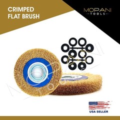 2Pcs 6″ INCH ROUND BRASS WIRE BRUSH WHEEL FOR BENCH GRINDER | RUST/PAINT REMOVAL