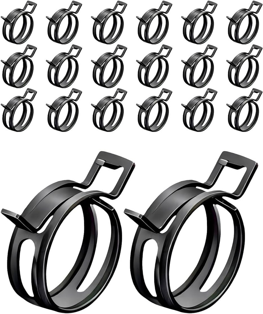 3/8 ID Spring Band Type Clamps Manganese Steel Fuel Line Pipe 20PCS 10mm