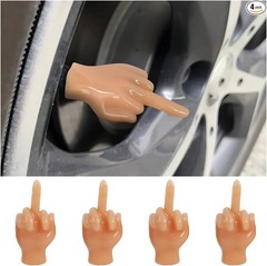 4PCS Middle Finger Universal Valve Stem Caps, Funny Airtigh Color: Flesh Color