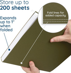 Blue Summit Supplies Hanging File Folders, 75 Pack, Reinforced Hanging Folders L