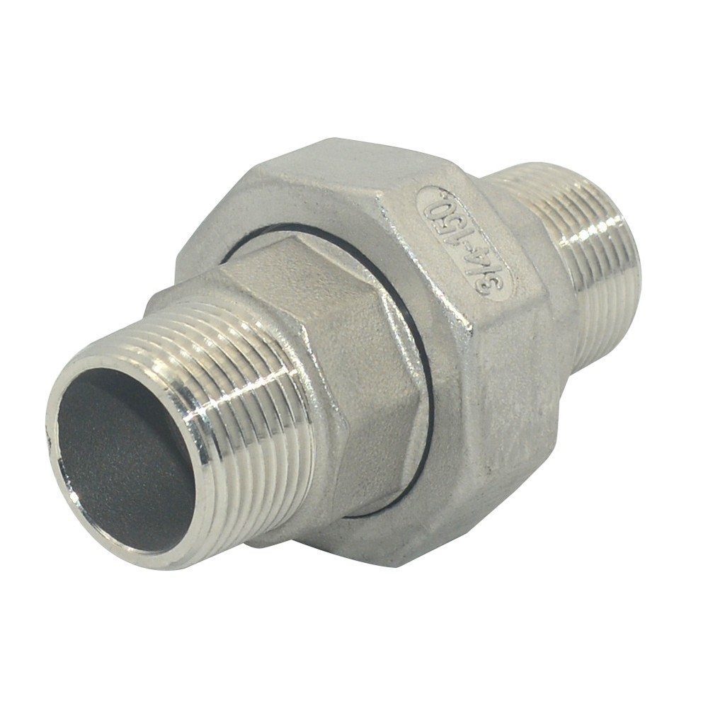 3/4″ in NPT Male thread Malleable Straight Union Coupling Pipe Stainless Steel