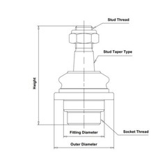 BALL JOINT LEFT/RIGHT FRONT SB-4832 CTR CTRCB0324 NEW