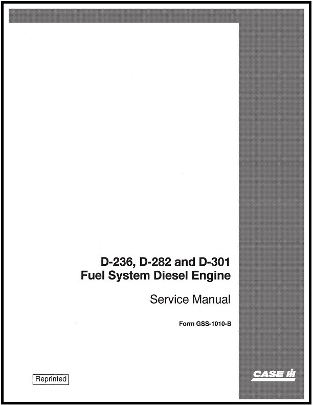 D236 D282 ENGINE FUEL SYSTEM SERVICE MANUAL SHOP REPAIR INTERNATIONAL DIESEL