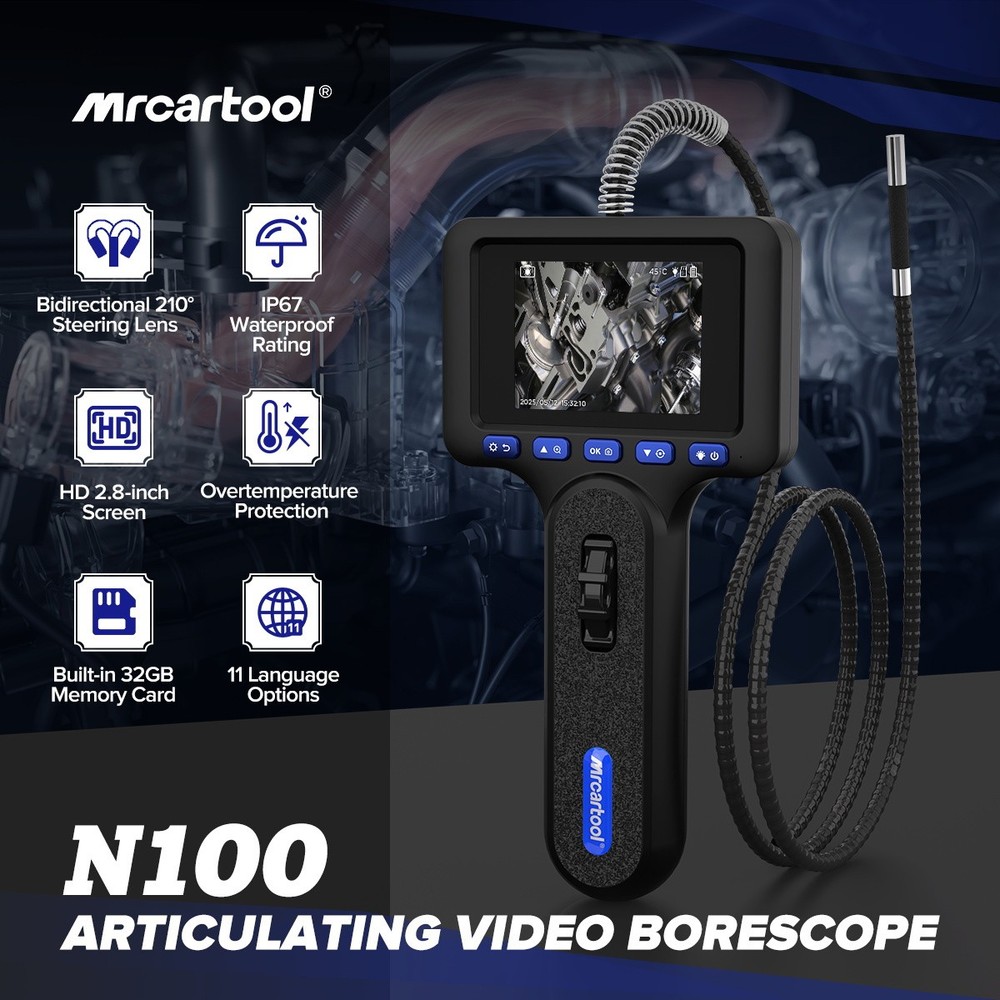 Two/Four-Way Endoscope Inspection Camera Articulating Borescope 1m Flexible Tube