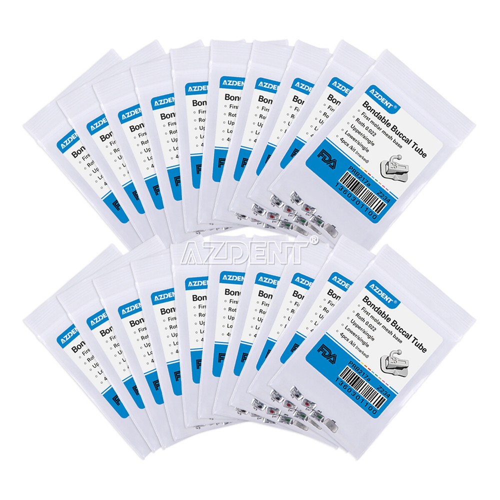 AZDENT Dental Orthodontic Bondable Buccal Tubes Roth/MBT 022 1st Molar Non-Conv