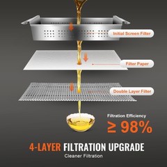 VEVOR Fryer Oil Filter Commercial Cooking Oil Filtration System 55L Capacity