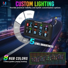 4/6/8/12 Gang Wireless LED Switch Panel – Remote/App Control Toggle Flash Switch