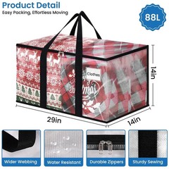 Clear Heavy Duty Moving Bags with Handles & Zippers, Large Storage Totes, 6 Pack