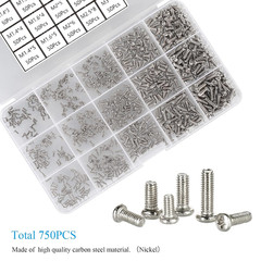 750 PCS Small Metric Screws Assortment Kit Phillips Pan Head Watches Cell Phone